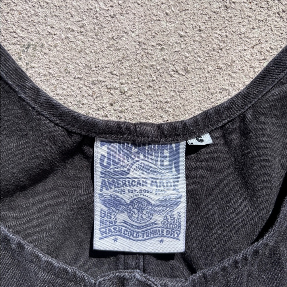 Jungmaven Sleeveless Hemp-Cotton Tank in Charcoal - Picture 2 of 2